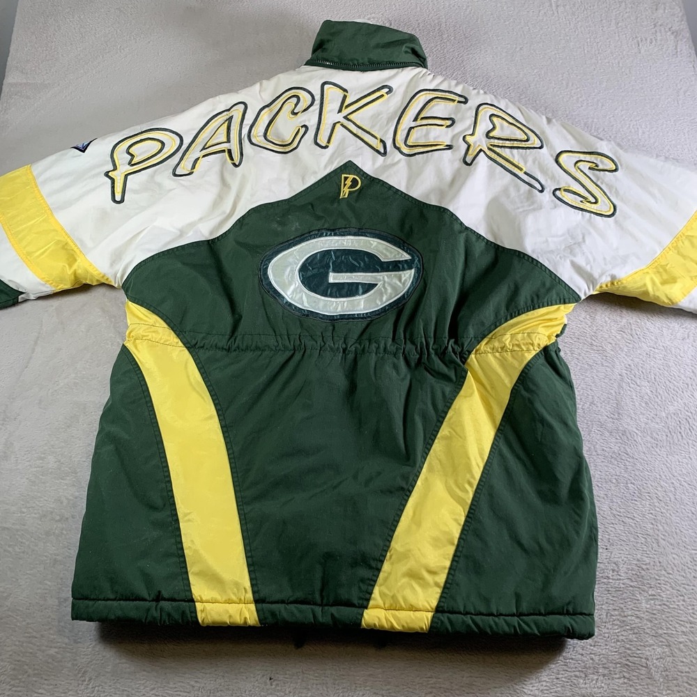 Vintage Green Bay Packers Jacket Mens Large Green NFL Football Pro Player 90s